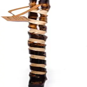 Handcrafted Nature Wood Hiking Stick 55 Inches Long - with Hand Strap and Rubber Tip Cover - Transparent Waterproof Painting Coating