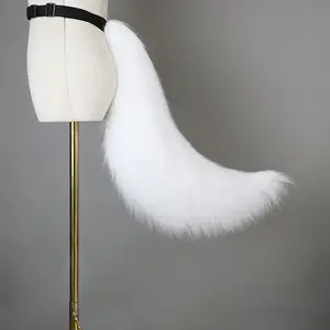 Fluffy Handmade Cute Lolita Plushy Dog Cat Fox Tail Girl Plush Tails Belt Cat Ear Anime Performance Cosplay Accessories Kid Gift Masks