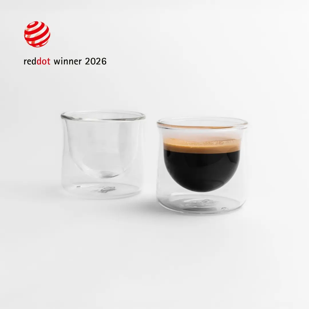FLUR Espresso Glasses (Set of 2) – Perfect for Espresso, Macchiatos & Small Espresso Drinks – Double-Walled Borosilicate Glass – Handmade, Lightweight & Durable – 3oz