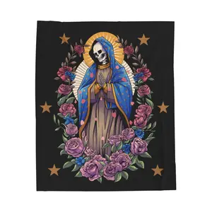 Santa Muerte Velveteen Plush Blanket