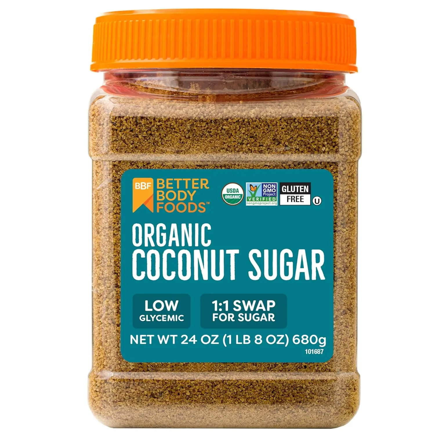 Organic Coconut Sugar, Gluten-Free, Non-GMO, Low Glycemic Sugar Substitute, 1.5 lbs, 24 Ounce