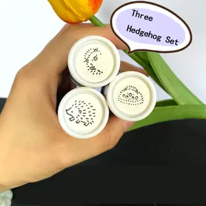 Three Hedgehog Rubber Stamp Set, Fun Playful Hedgehog Theme Stamps for Classroom Teaching Activities, Scrapbooking Crafts Greeting Cards Journal Markers