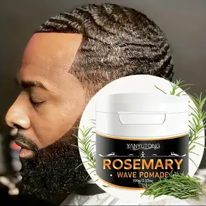 100g Rosemary Wave Curl Styling Cream, Men's Strong Hold Wave Styling Oil, 360° Long-Lasting Hold Wave Oil, Textured Waves, Easy to Rinse, Moisturizing Formula, Oil-Controlling, Smooth & Shiny, Haircare