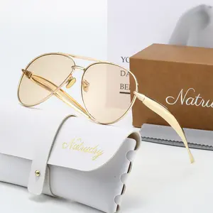 Retro Gold Aviator Sunglasses for Women Men, 2026 Metal Oversized 70s Aviators Sun Glasses