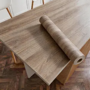 Wood Grain Pattern Wallpaper, 1 Roll Waterproof Self-adhesive Wallpaper, Decorative Wallpaper for Home Living Room Bedroom Furniture