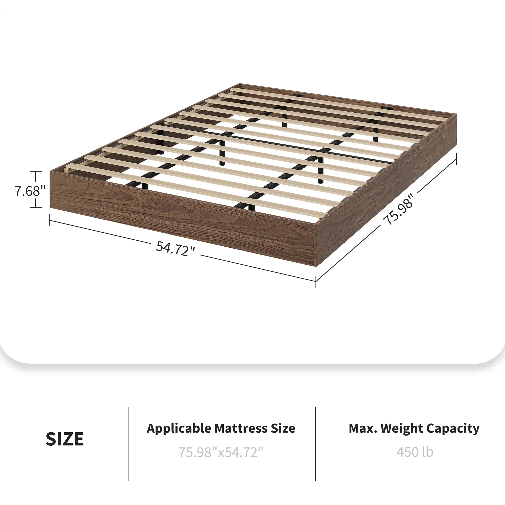 Modern Minimalist Wood Platform Bed Frame – Sturdy Wooden Slat Support, No Box Spring Needed, Easy Assembly, Twin, Twin XL, or Queen Size, Ideal for Bedrooms