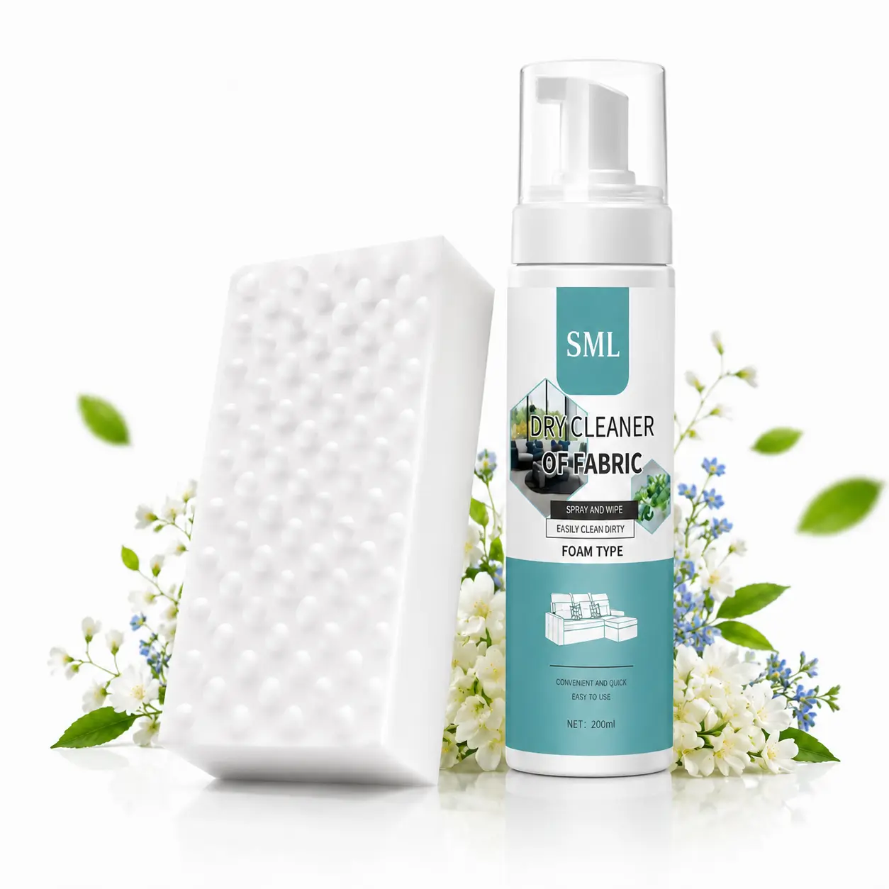 Multi-Surface Cleaning Kit with Magic Eraser Sponge & Fabric Foam Cleaner, All Purpose Household Cleaner for Walls, Kitchen, Bathroom, Sofa, Upholstery & Car Seats