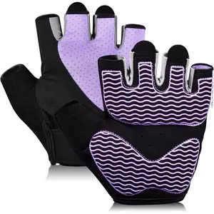 Premium Comfort Breathable Fit Gym Gloves - Fingerless with Adjustable Velcro Strap & Easy-Off Pull Tabs for Weightlifting Cycling & More