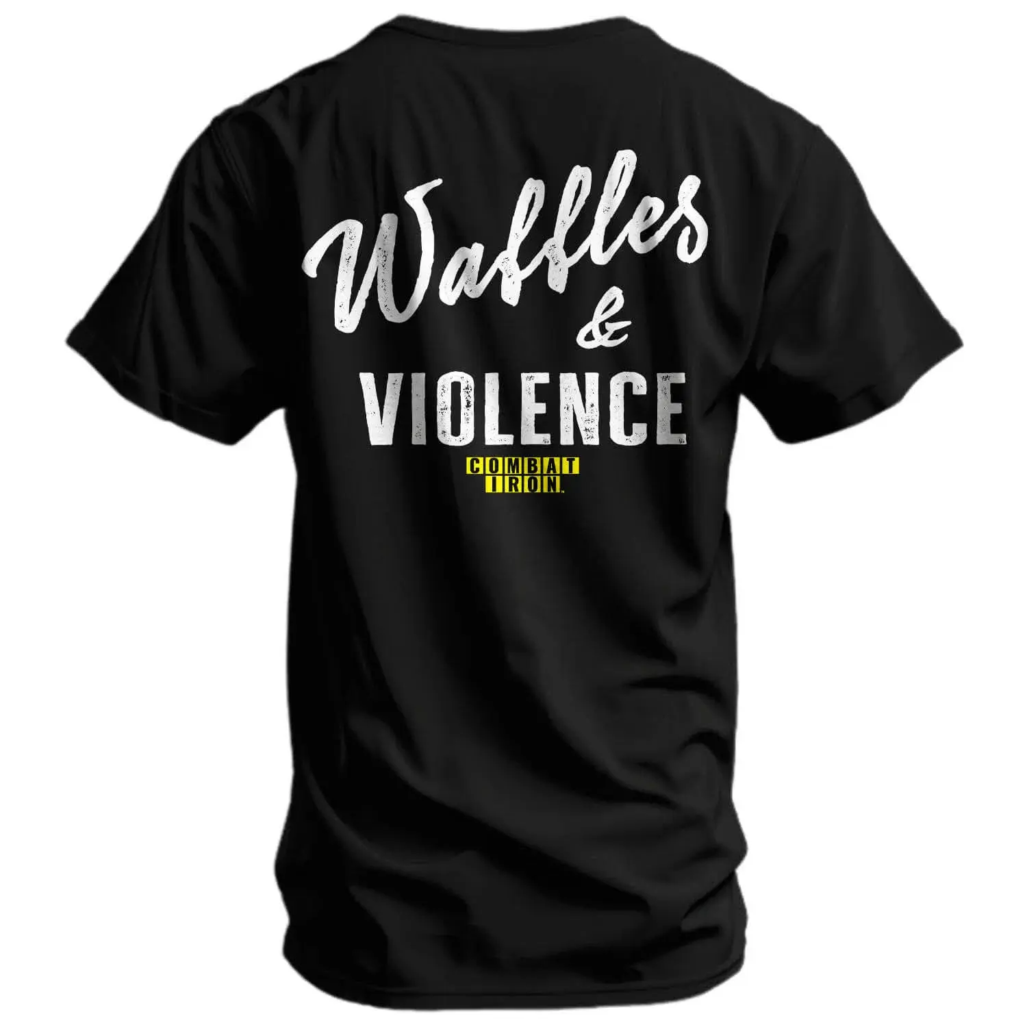 Men's Waffles & Violence T-Shirt, Funny Food Graphic Tee, Sarcastic Statement Shirt, Casual Everyday Streetwear, Unique Gift