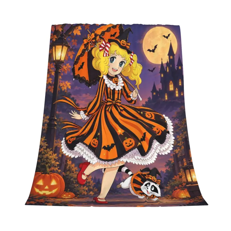 [Memorial Day Deals] Anime All-Over Print Soft Blanket - 3 Sizes for Most Loungers, 40x50 in Lap Cover, All-Season Throw for Sofa, Blanket Gifts for Friends, Anime Room Decor