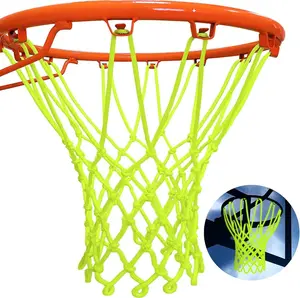 Glow in The Dark Basketball Net - 21" Fluorescent Hoop Accessory with 12 Heavy-Duty Loops - High Visibility Night Basketball Net for Outdoor/Indoor Court - Fits  Standard Rims