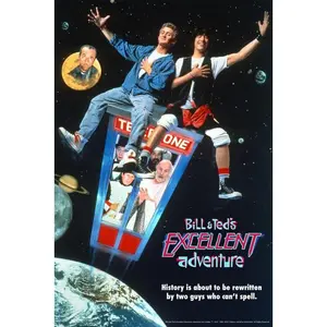 Bill and Teds Excellent Adventure Key Art Retro Vintage Style Classic 80s Movie Poster Be Excellent To Each Other Cool Wall Art Print Poster