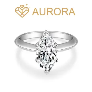 【#166 Muse Marquise】 Marquise full Moissanite rings with 925 Sterling Silver Daily Anniversary wedding ring Synthetic Moissanite