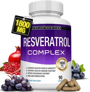 BIG SALE 2026!!!  Resveratrol Supplement 1800 mg Antioxidant Complex - Highly Potent Natural Trans-Resveratrol Pills for Healthy Aging, Overall Health Support, Immune System, Brain Function, for Men Women, 90 Capsules