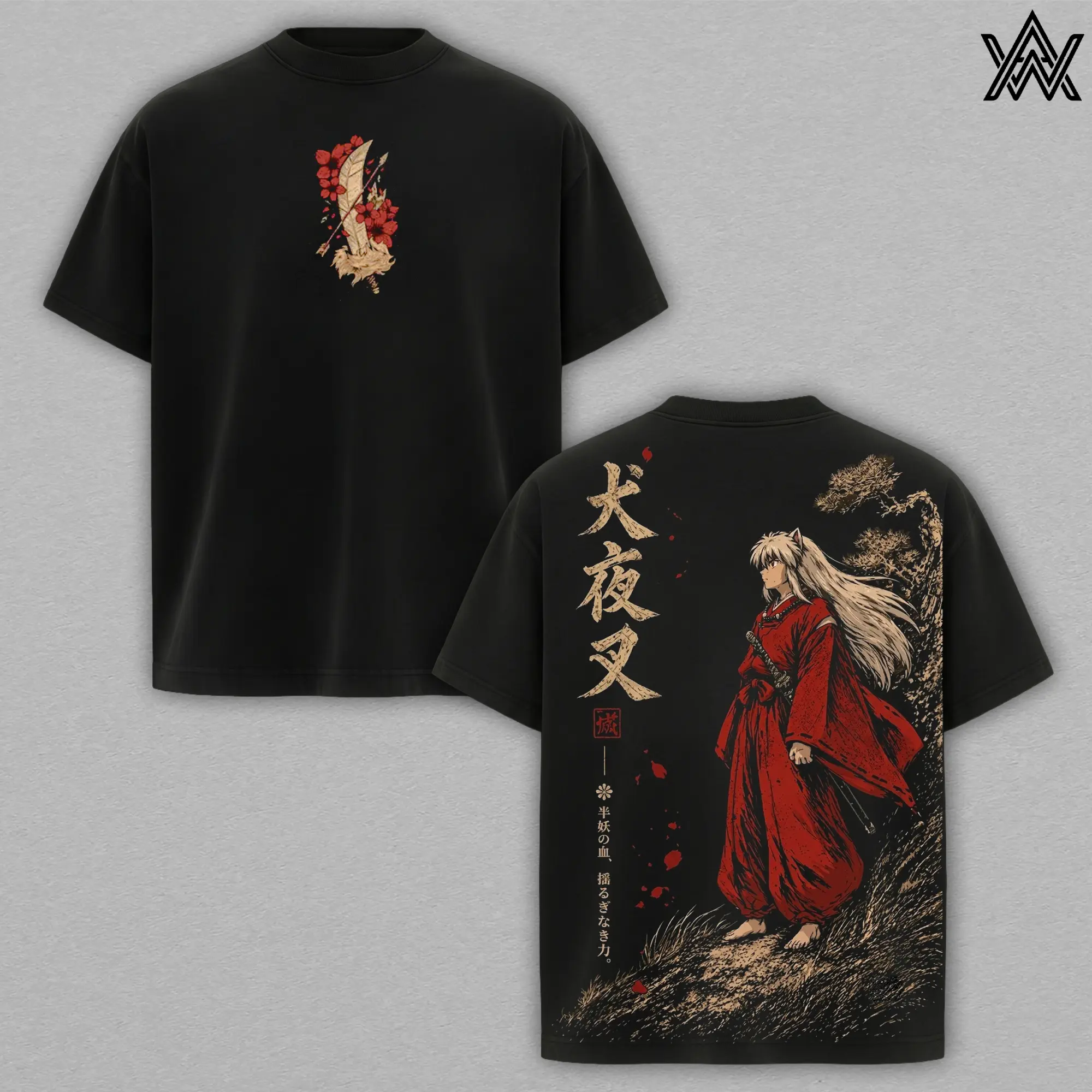 Inuyasha Vintage Clothes Comfort Anime Graphic Tee Manga Shirt Japan Anime T-Shirt Oversized Heavy Cotton Streetwear Top Apparel Classic Anime Fan Gift for Men & Woman
