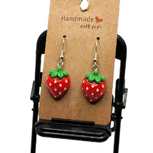 Handmade with Love Intricate Detail Strawberry Earrings Charming Design for Fruit Lovers Lightweight & Secure Backings Perfect Playful Accessory