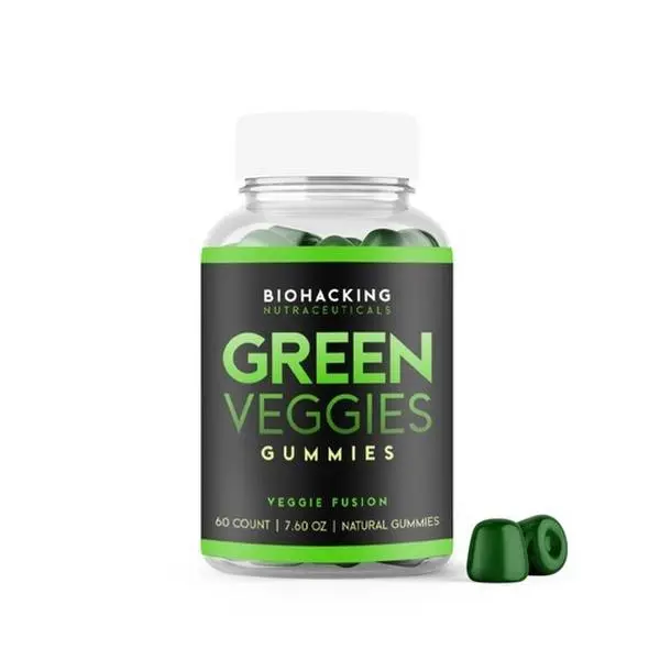 BioHacking Green Veggies Edible Gummy with Spinach, Moringa & Kale Dietary Supplement