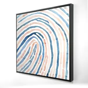 212 MAIN Minimalist Fingerprint Bathroom Shapes Framed Canvas Artwork, 24x24 in, Artistic Wall Photo - Home Decor Supplies, Decoration
