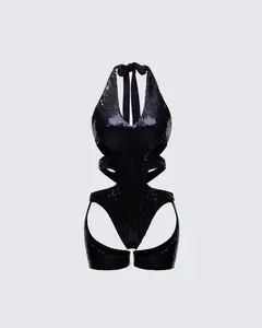 Vivian Black Cut Away Playsuit