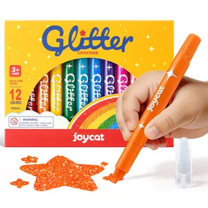 JoyCat Glitter Twist Crayons - 3-in-1 Sparkling Washable Twist-Up Watercolor Gel Tools, Drawing Markers, Multi-Surface Writing Stationery for Glass, Rock, Ideal Gift for Kids summerwins