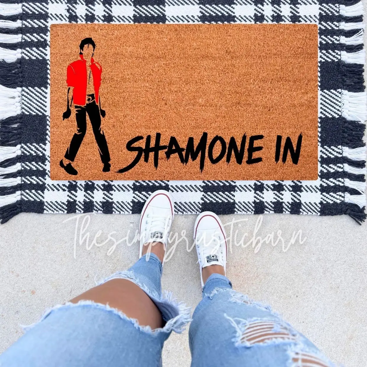 Shamone In Doormat – Funny Michael Jackson Inspired Welcome Mat | Unique Gift for Music Lovers