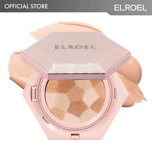 ELROEL Blending Cushion - Official Product 4-in-1 Korean Cushion Foundation with Italian Caviar, Collagen & Hyaluronic Acid - 12HR Long Lasting, Hydrating & Age-Defying Makeup Concealer 0.44 oz  #SummerVibes