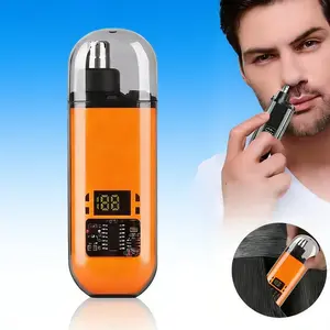 Men's Electric Nose & Ear Hair Trimmer Rechargeable Portable Travel Trimmer Digital Display IPX Waterproof USB Charging Cordless Trimmers
