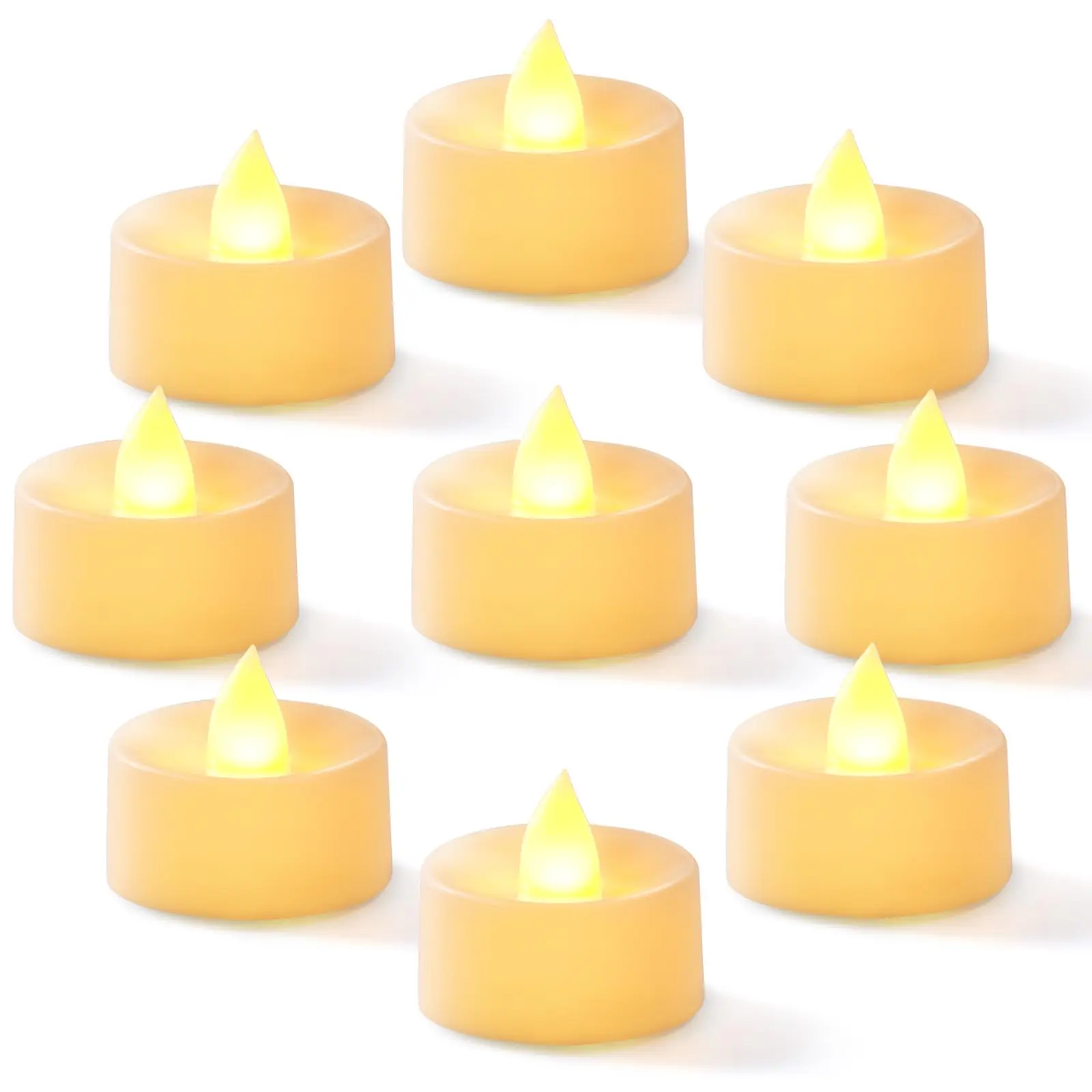 24-Pack Plastic Flameless LED Tea Lights Decorative Candles - Battery-Operated Energy-Saver, 200+ Hours Illumination, Adjustable Lighting Modes, Warm Aesthetic, Batteries Included for Votive, Wedding Centerpiece, Christmas Party Mood Decorative Lights