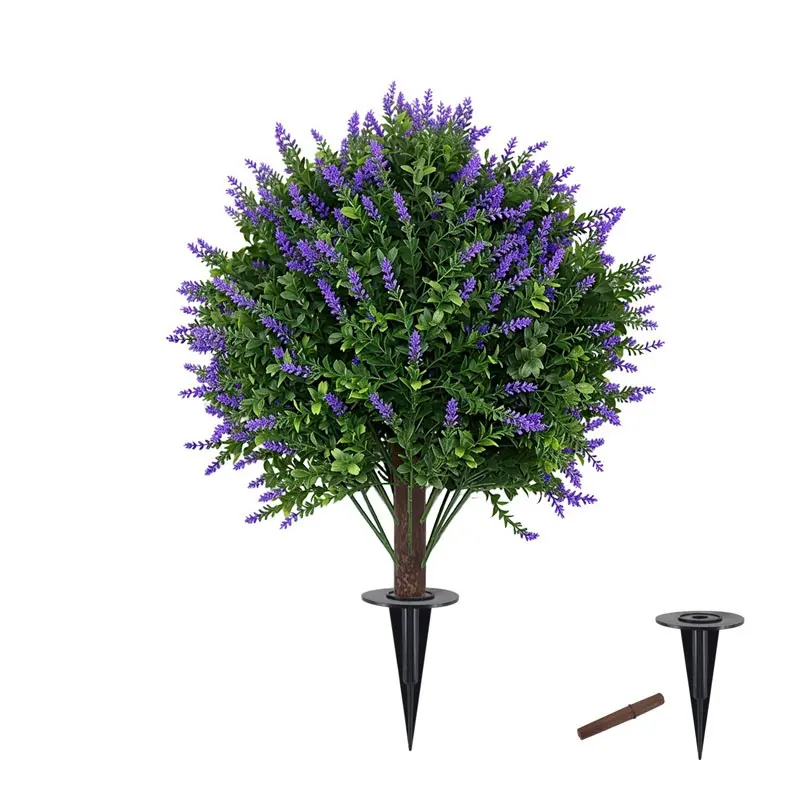 Artificial lavender spherical direct-pull artificial flower balls with ground nails, suitable for outdoor gardens, indoor potted plants, porches, artificial flowers, flower garlands, green plants, Artificial faux greenery, Artificial Flower Arrangements