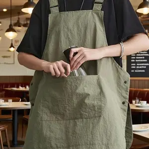 Double-Sided Reversible Apron with Pockets, Adjustable Neck Strap, Durable Polyester Fabric for Kitchen, Cafe, Office, Baking Shop, Kitchen Cooking Aprons