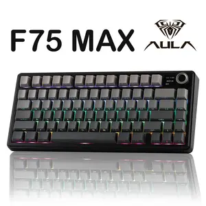 Aula F75 MAX Wireless Mechanical Keyboard with TFT Screen and Knob, Gasket Gaming Keyboard in 75% Layout, Hot Swappable, RGB Backlight, for PC/Mac/Linux