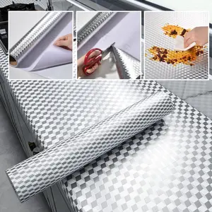 Durable Thick Kitchen Waterproof Oil-Resistant Aluminum Foil Wallpaper, Easy Clean Install Removable Self-Adhesive Countertop Sticker