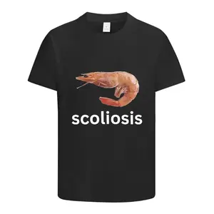 Scoliosis Funny Shrimp Meme T-shirt Unisex Fashion Casual T-shirts Summer Short Sleeve T Shirts Streetwear Summer Women T Shirts