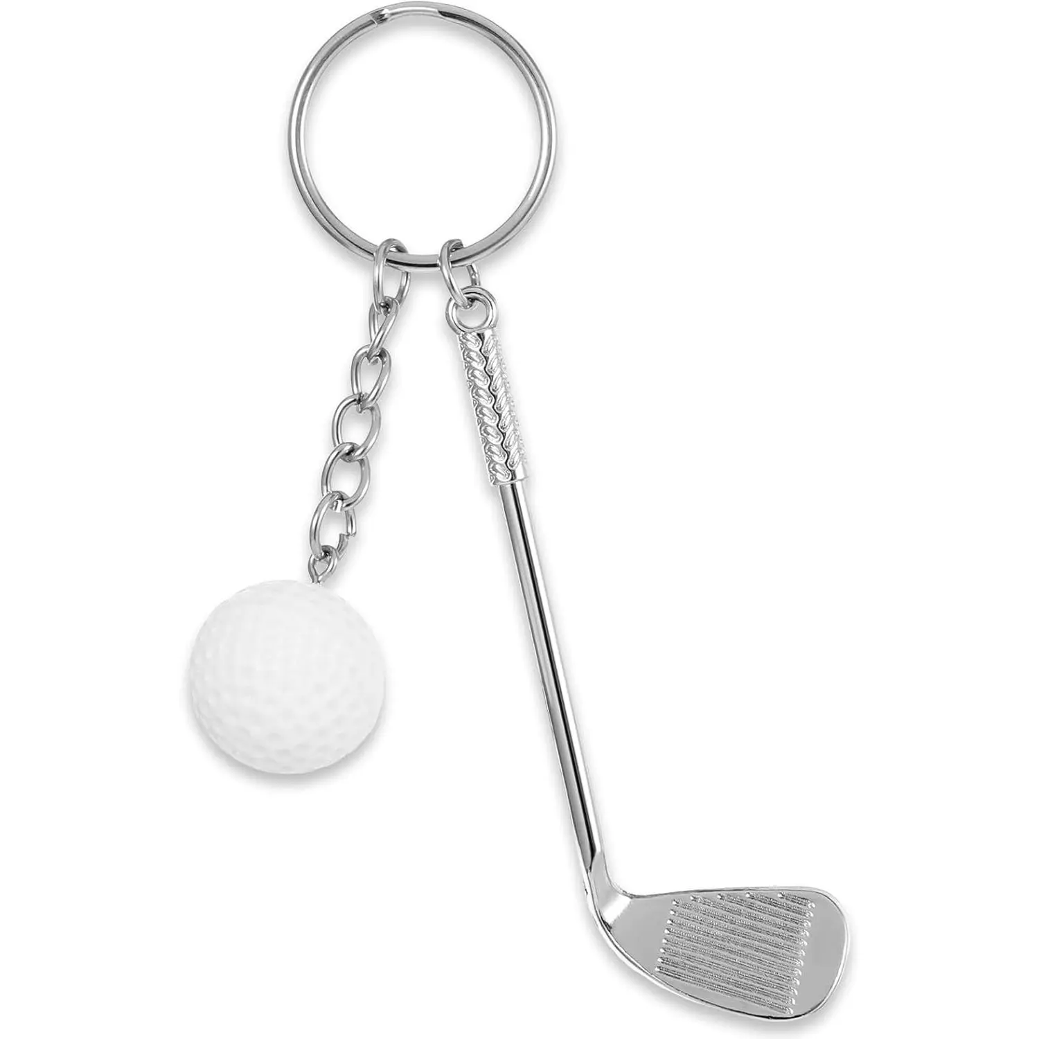 BY-KC37 SP Golf Club Keychain, Golf Gifts Keychain for Men Women Golfers Mini Alloy Golf Keychain Golf Racket Ball Pendant Keychain, Golf Ball with Keychain Bag Pendant Decorations Sports Golf Lovers Gifts