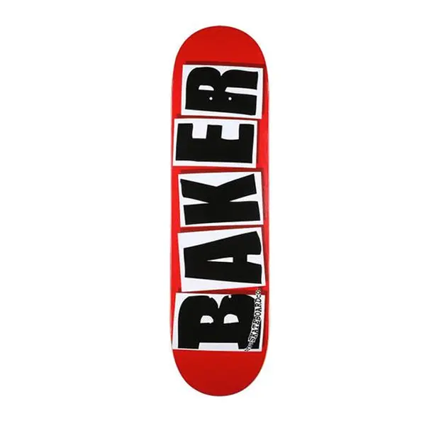 Baker Skateboards Brand Logo Skateboard Deck, 8.38x32", 14.5" Wheelbase, Red/Black