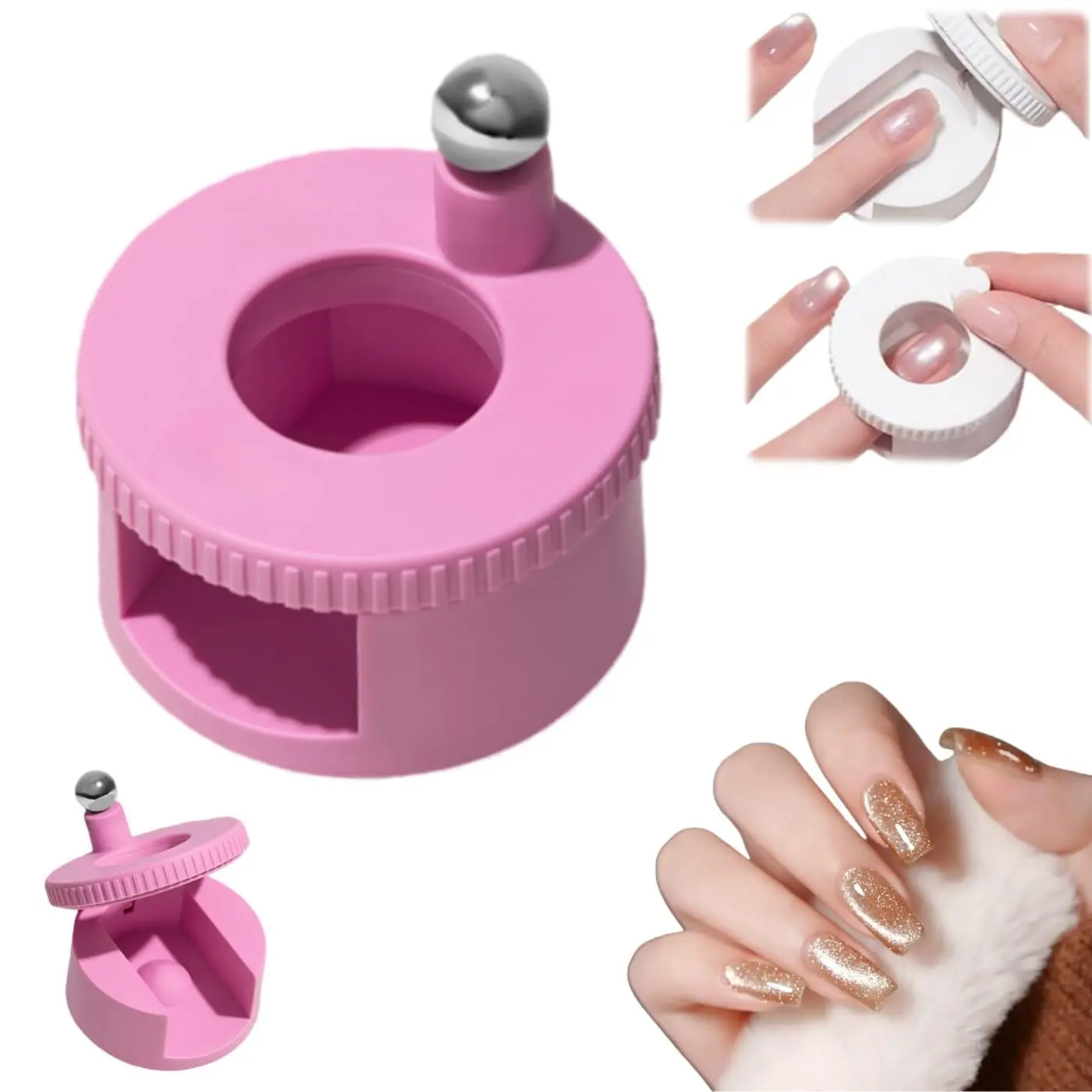 1 pc Rotating glass bead cat's eye magnet tool, Nail Art, Manicure, automatically absorbs cat's eye nails with glass beads, with uniform magnetic force and excellent light absorption, suitable for beginners, creating a wide cat's eye effect