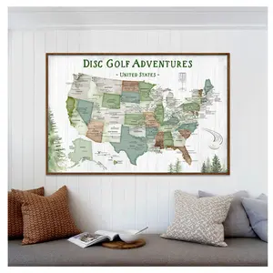 Disc Golf Push Pin Map, USA Best Courses Each State in USA, Discgolf Player Gift, Personalized United States Discgolfing Locations Pin Map