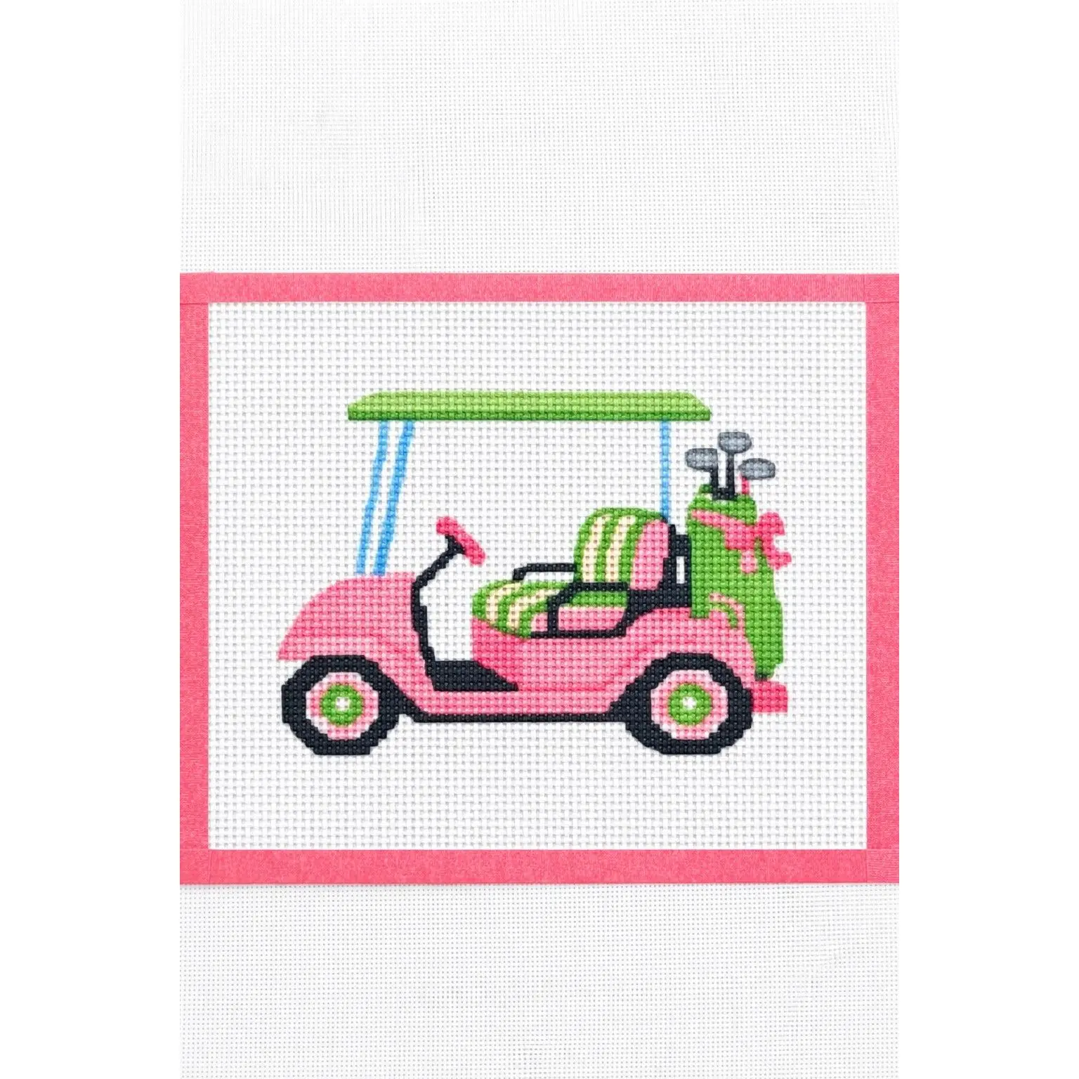 Palm Beach Golf Cart Printed Needlepoint Canvas