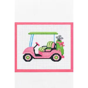 Palm Beach Golf Cart Printed Needlepoint Canvas