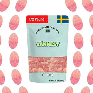 Swedish Candy S-Marke Sour Peach 1/2 Pound Bonbon Snack Imported Swedish Candy TikTok Exclusive Fizzy Disks