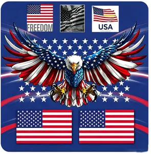 American Flag Self-Adhesive Decals 1roll (100pcs) 23 24 25 Holiday Penpal Letter Supplies