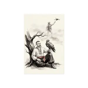 Eagle & Drone — Ukrainian Cossack Falconry Art Print | Modern Warfare Poster