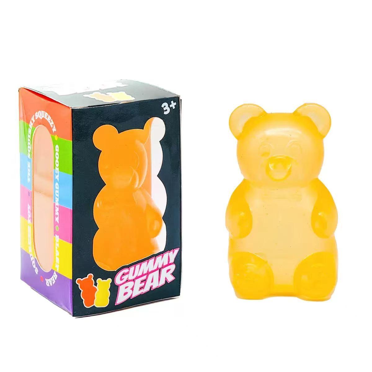 1/4 Counts Gummy Bear Sensory Fidget Toys with Jelly-Like Filling, Squeeze Stress Relief Toys, Birthday Gifts, Gift Bag Stuffers