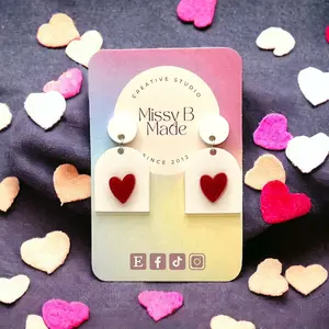 Heart Arch acrylic Valentine’s earrings