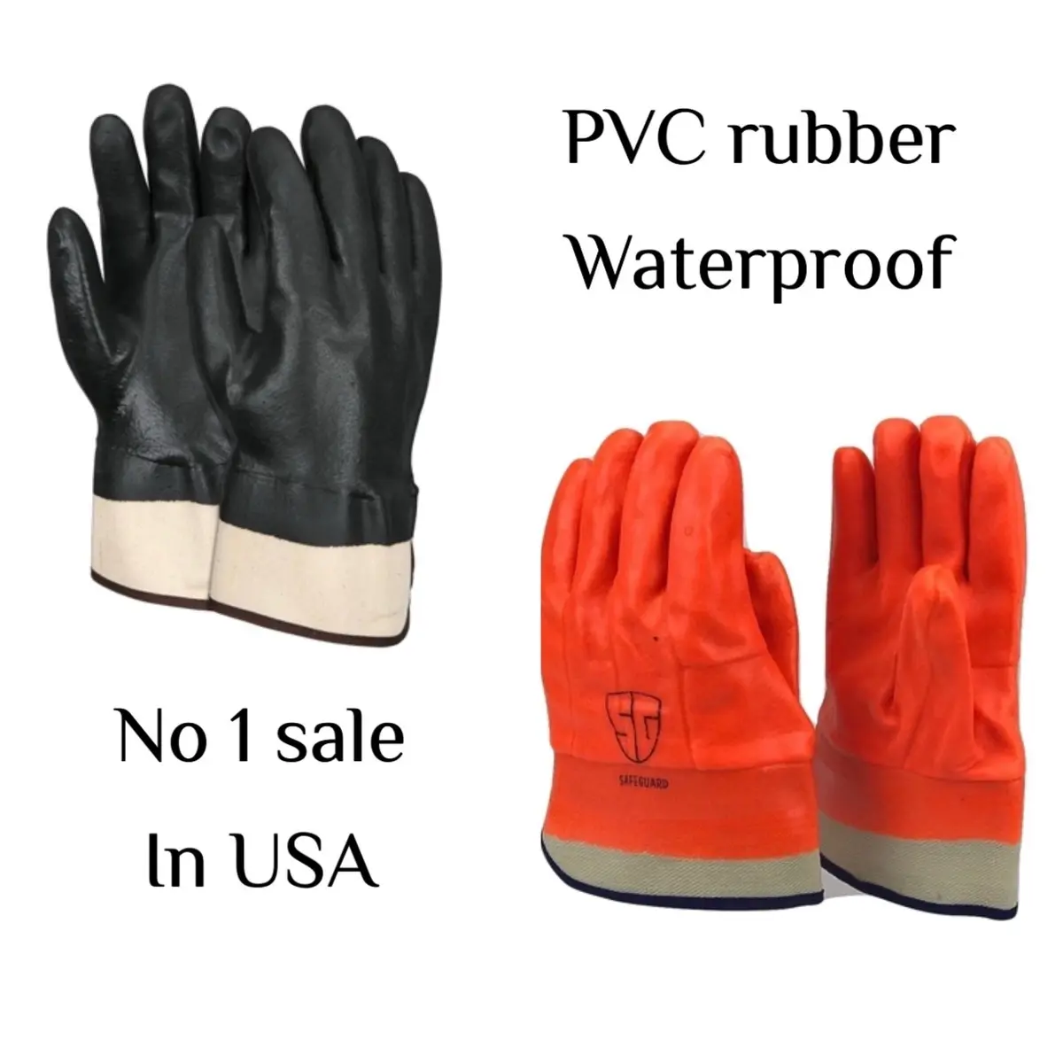 6 Pairs PVC Waterproof Protective Work Gloves - Safety Gear for Sanitation, Home Improvement Tasks