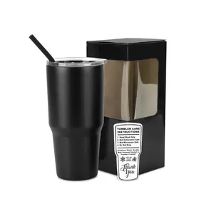 30oz Tumbler with Laser-Engraved Logo - Black