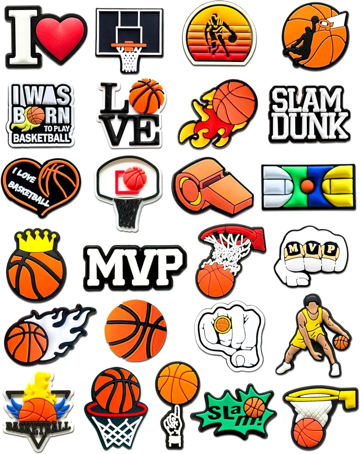Cute Sports Shoes Charms Pins - Basketball Soccer Football Baseball Softball Hockey Shoe Decorations for Clog Sandals Wristband, Athleisure Accessories Gift for Kids Boys Teens Adults