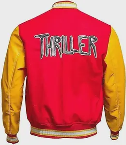 Letterman Michael Jackson Thriller Wool & Leather Varsity Bomber Jacket Unisex