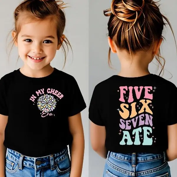 In My Cheer Era Shirt, Five Six Seven Ate, Cheerleader tees, Girls Cheerleader Shirt, girls Shirt, Cheer Gifts