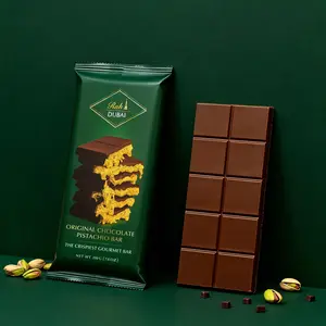 Dubai Chocolate Bar Pistachio, 7oz - 200g, Gourmet Chocolate Bar | Dubai Chocolate Bar Pistachio | Loaded with Kunafa, Knafeh - The Crunchiest Kataifi Delight Perfect for Sharing